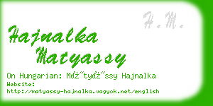 hajnalka matyassy business card